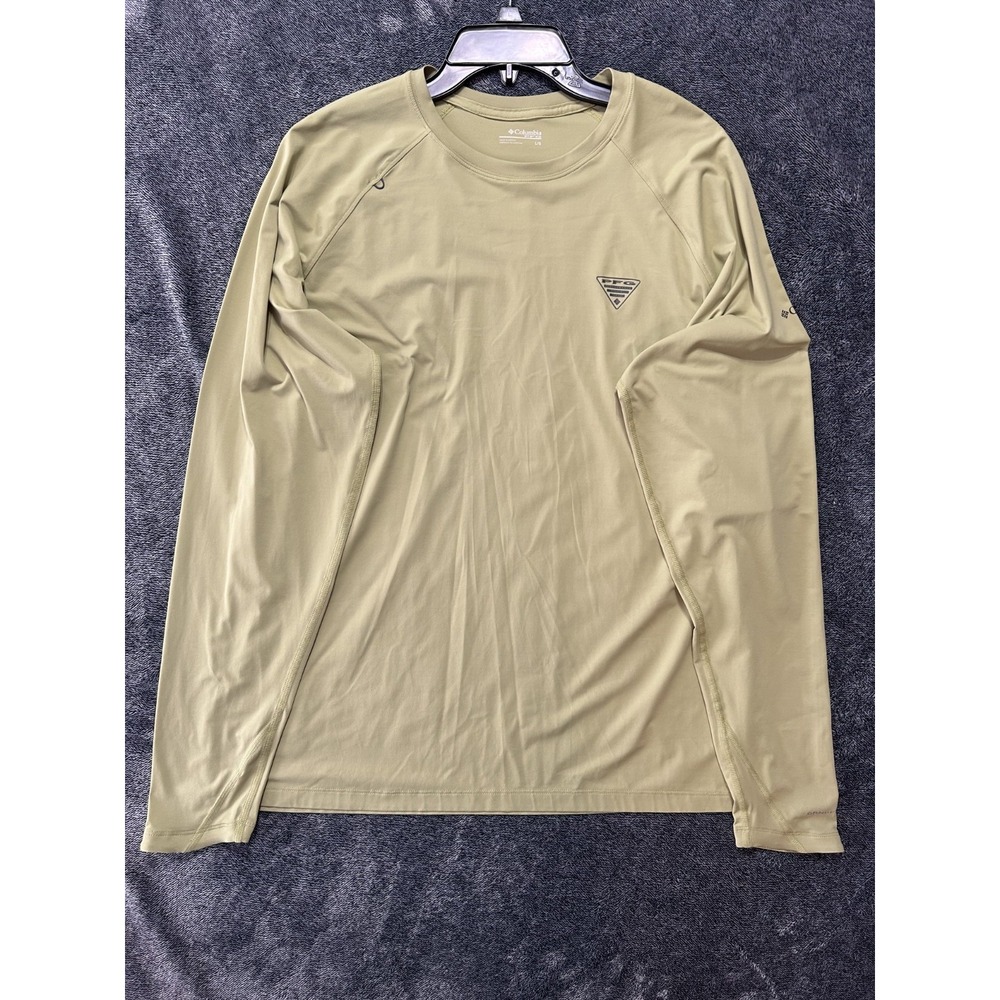 Columbia Mens Size L Green Wild Cast Long Sleeve Sun Shirt